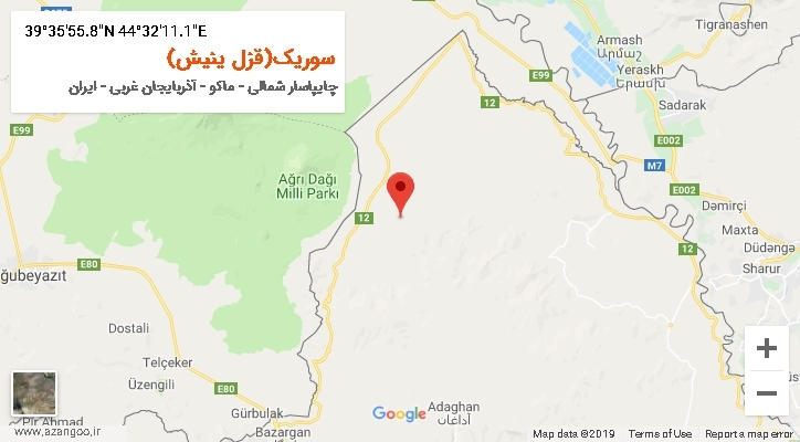 روستای سوریک(قزل ینیش) بر روی نقشه