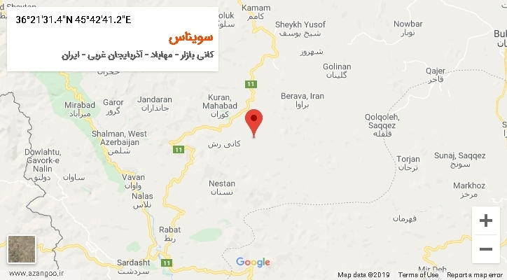 روستای سویناس بر روی نقشه
