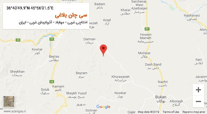 روستای سی چان بلاغی بر روی نقشه