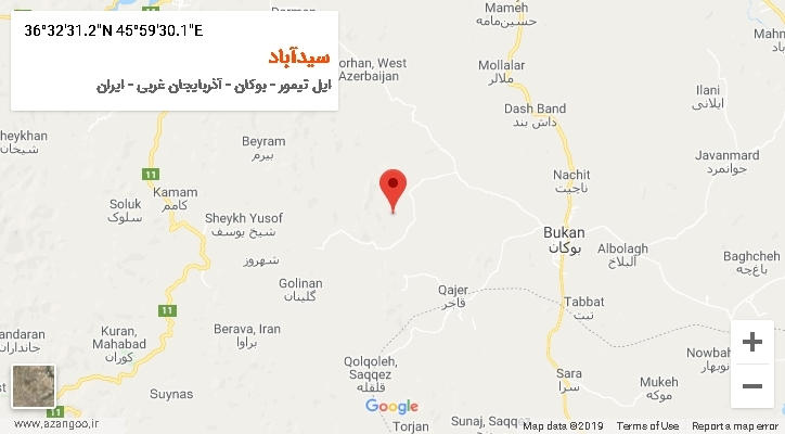 روستای سیدآباد بر روی نقشه