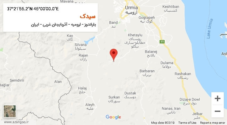 روستای سیدک بر روی نقشه
