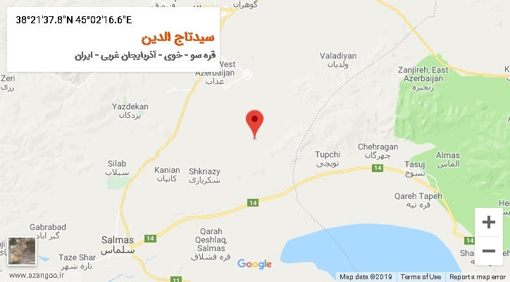 روستای سیدتاج الدین بر روی نقشه