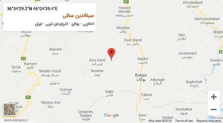 روستای سیفالدین سفلی بر روی نقشه