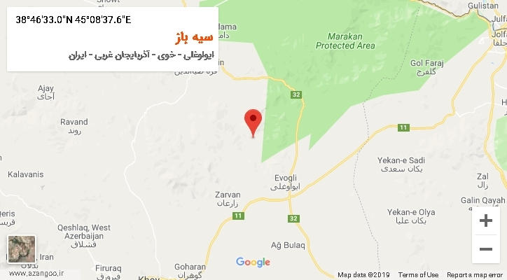 روستای سیه باز بر روی نقشه