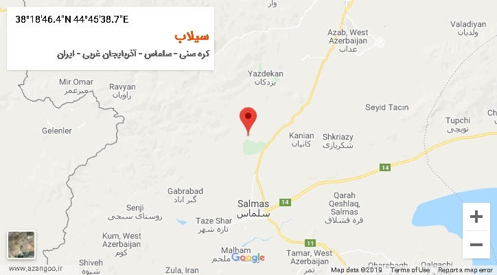 روستای سیلاب بر روی نقشه