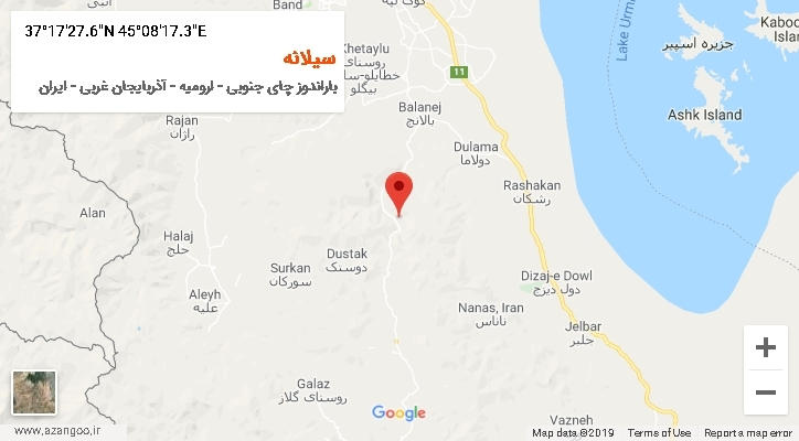 روستای سیلانه بر روی نقشه
