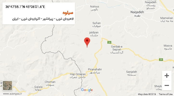 روستای سیلوه بر روی نقشه