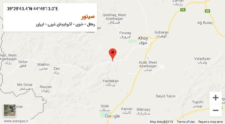 روستای سینور بر روی نقشه