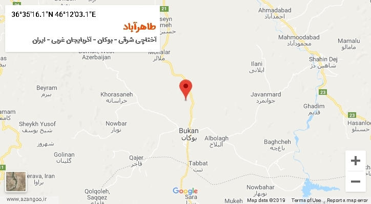 روستای طاهرآباد بر روی نقشه
