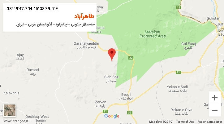 روستای طاهرآباد بر روی نقشه