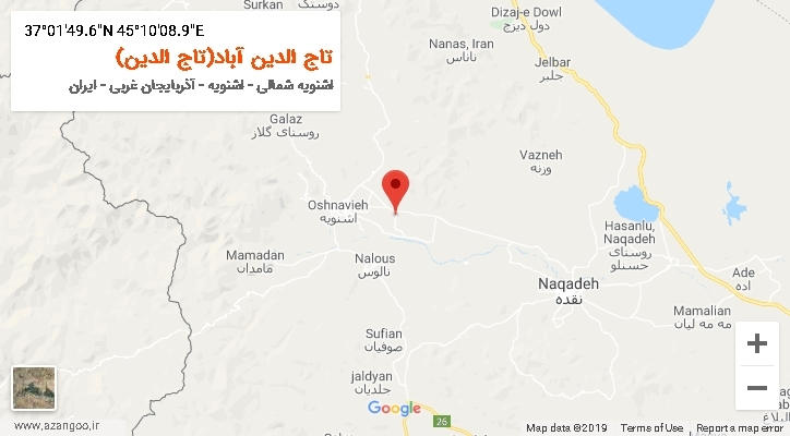 روستای تاج الدین آباد(تاج الدین) بر روی نقشه