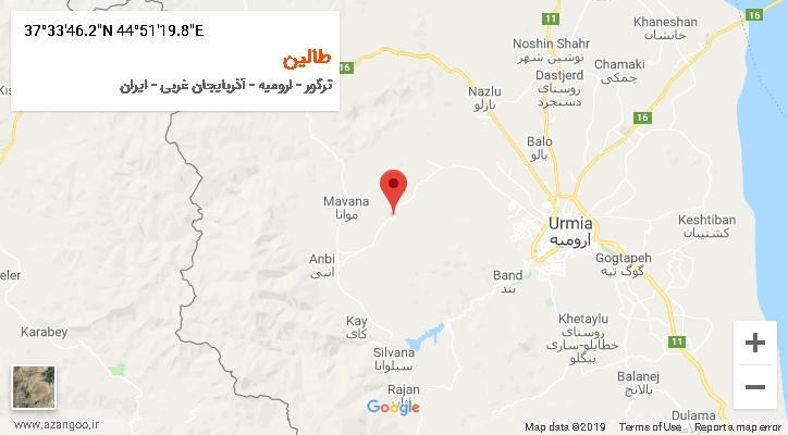 روستای طالین بر روی نقشه