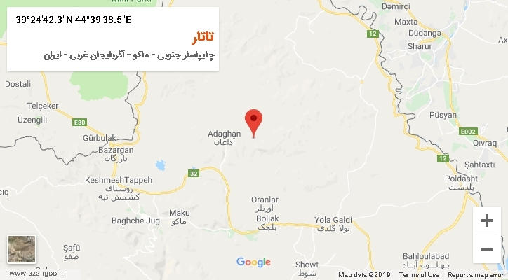 روستای تاتار بر روی نقشه