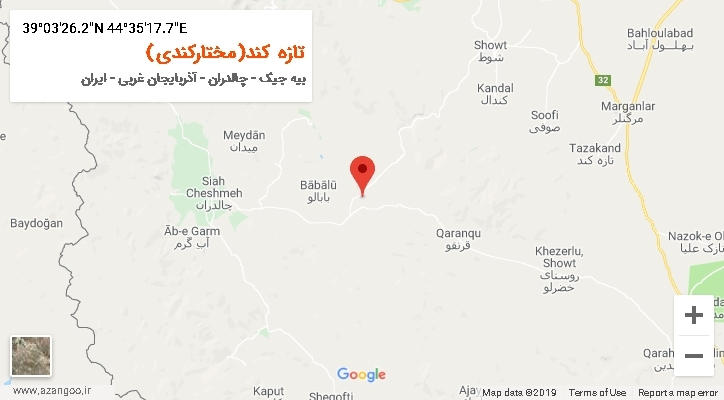 روستای تازه کند(مختارکندی) بر روی نقشه