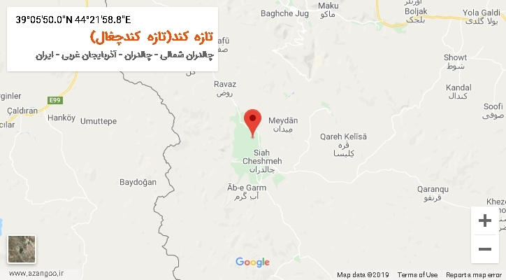 روستای تازه کند(تازه کندچغال) بر روی نقشه
