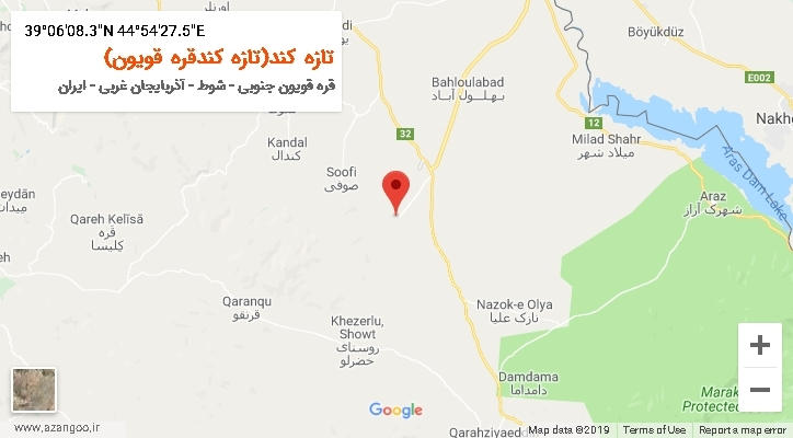روستای تازه کند(تازه کندقره قویون) بر روی نقشه