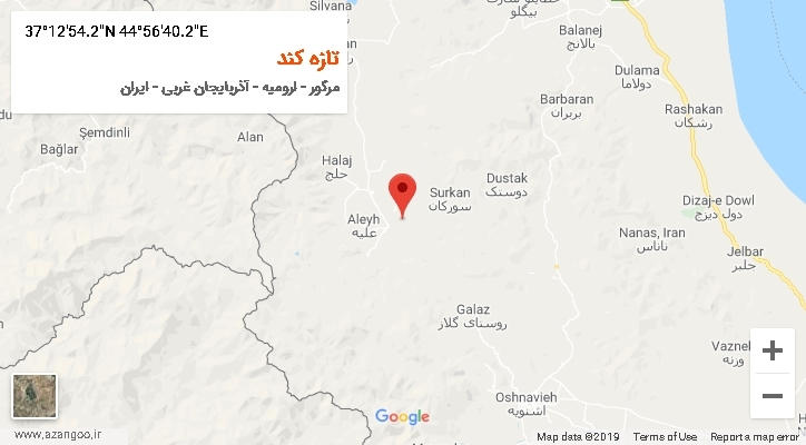 روستای تازه کند بر روی نقشه