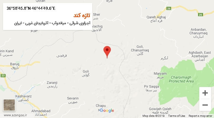 روستای تازه کند بر روی نقشه