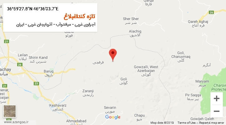 روستای تازه کنداغبلاغ بر روی نقشه