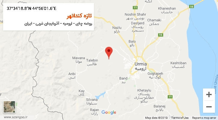روستای تازه کندانهر بر روی نقشه