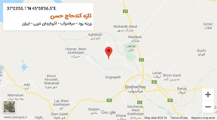 روستای تازه کندحاج حسن بر روی نقشه