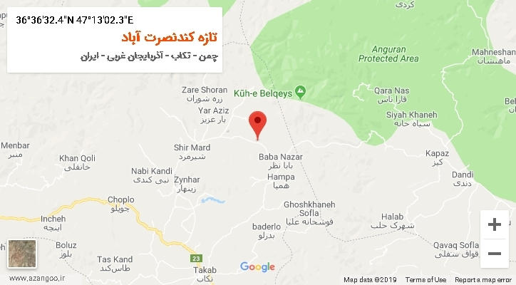 روستای تازه کندنصرت آباد بر روی نقشه