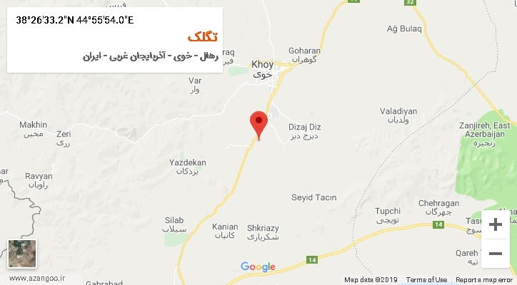 روستای تگلک بر روی نقشه