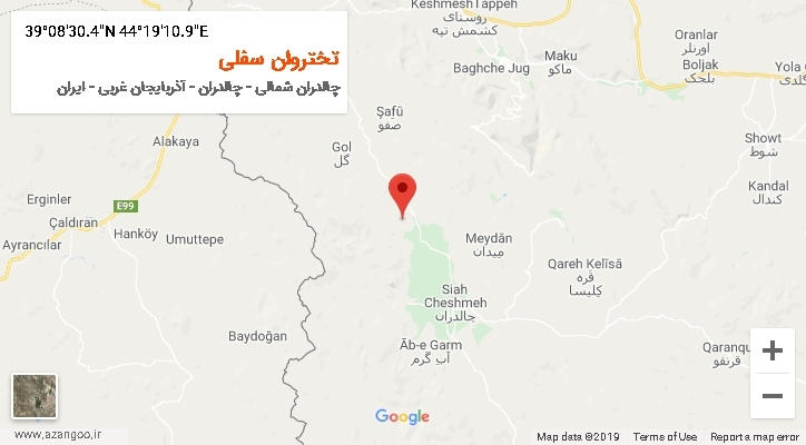 روستای تختروان سفلی بر روی نقشه