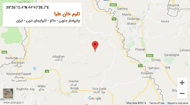 روستای تلیم خان علیا بر روی نقشه