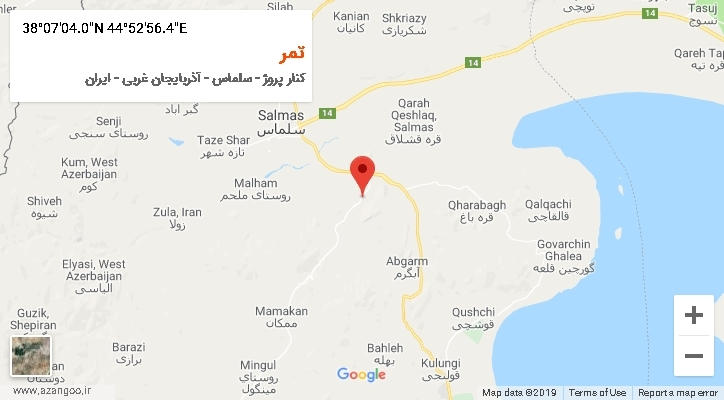 روستای تمر بر روی نقشه