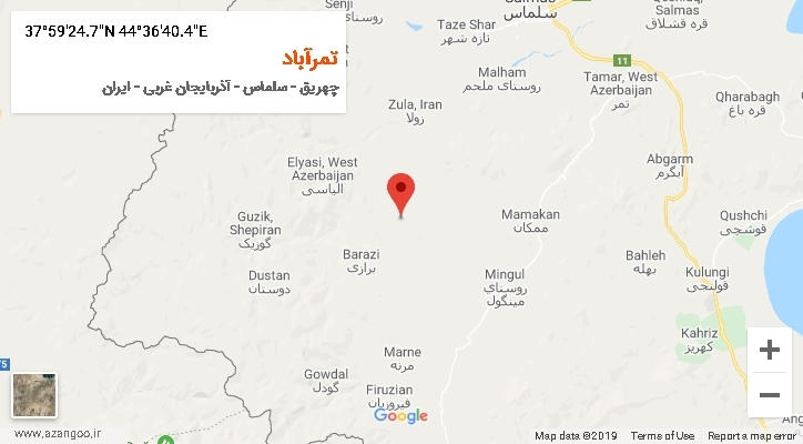روستای تمرآباد بر روی نقشه