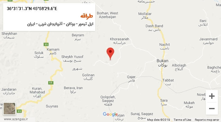 روستای طراقه بر روی نقشه