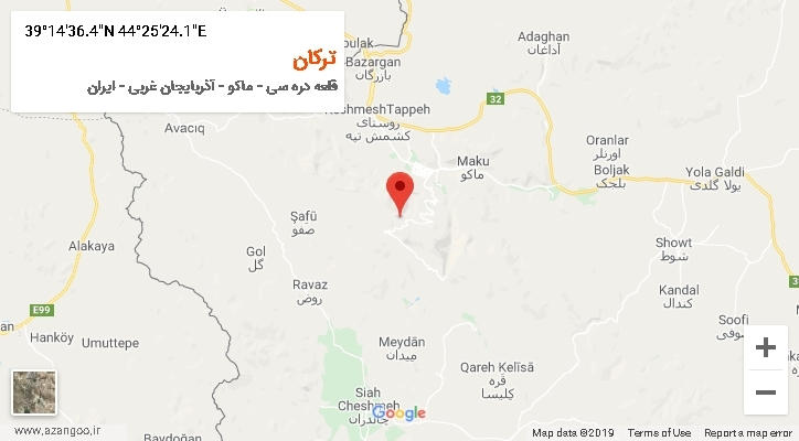روستای ترکان بر روی نقشه