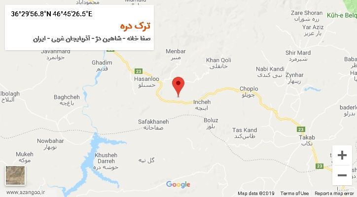 روستای ترک دره بر روی نقشه