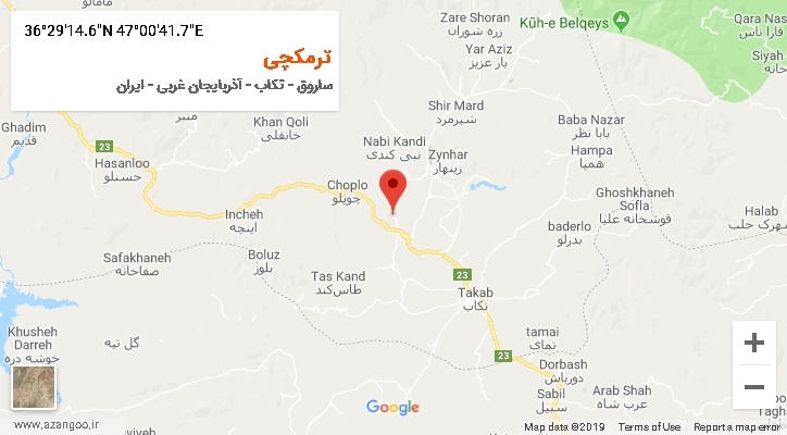 روستای ترمکچی بر روی نقشه