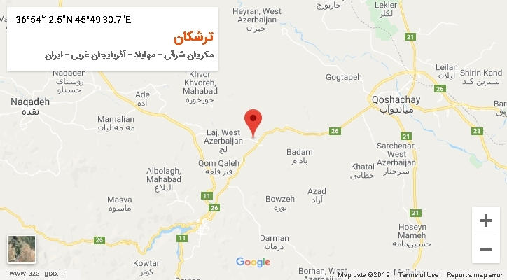 روستای ترشکان بر روی نقشه