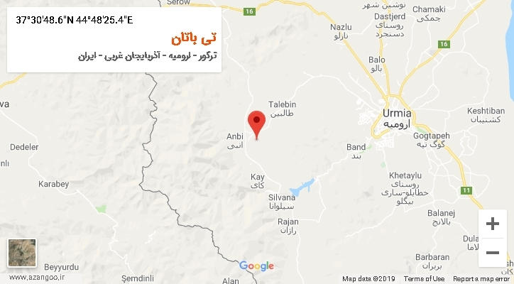روستای تی باتان بر روی نقشه