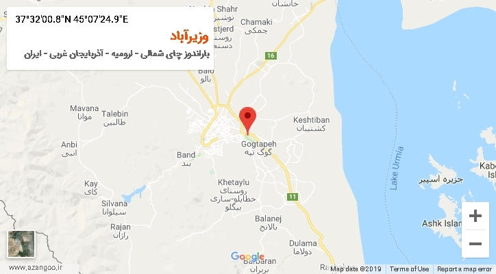 روستای وزیرآباد بر روی نقشه