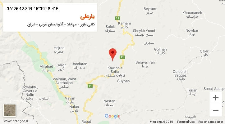 روستای یارعلی بر روی نقشه