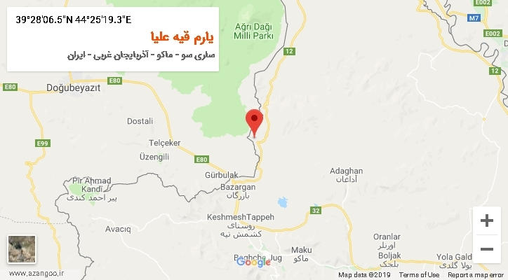 روستای یارم قیه علیا بر روی نقشه