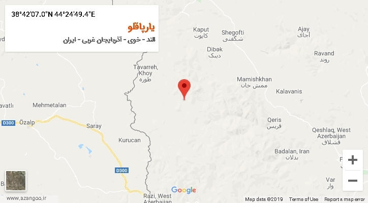 روستای یارپاقلو بر روی نقشه