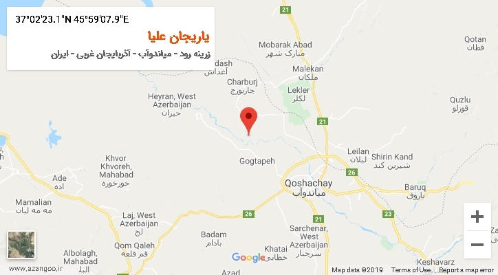 روستای یاریجان علیا بر روی نقشه