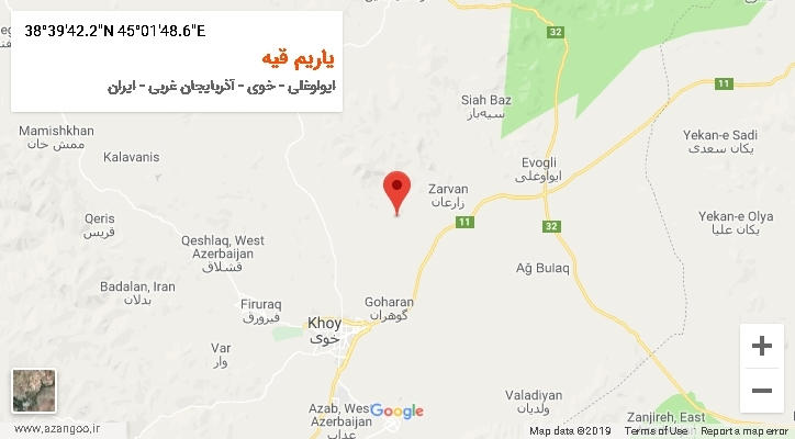 روستای یاریم قیه بر روی نقشه