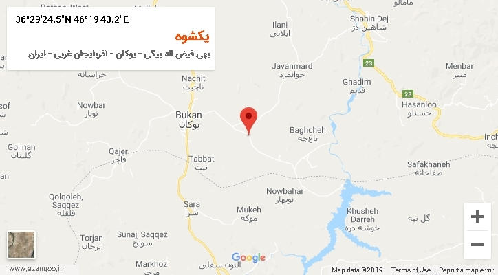 روستای یکشوه بر روی نقشه