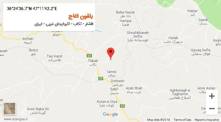 روستای یلقون اغاج بر روی نقشه