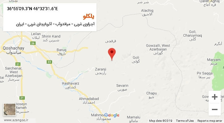 روستای یلکلو بر روی نقشه