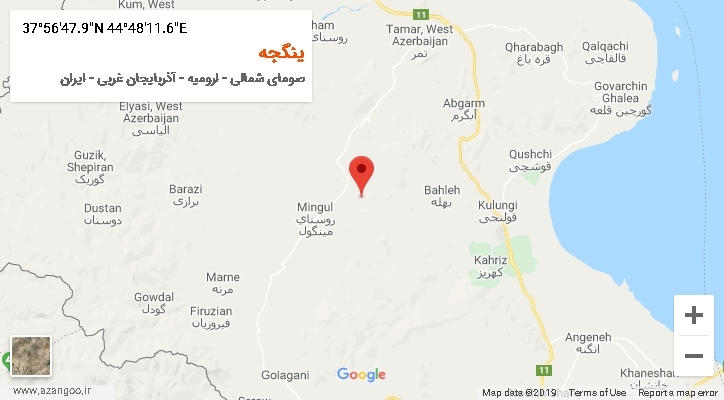 روستای ینگجه بر روی نقشه