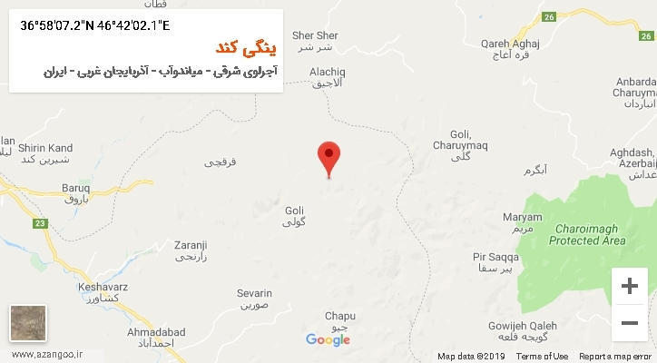 روستای ینگی کند بر روی نقشه
