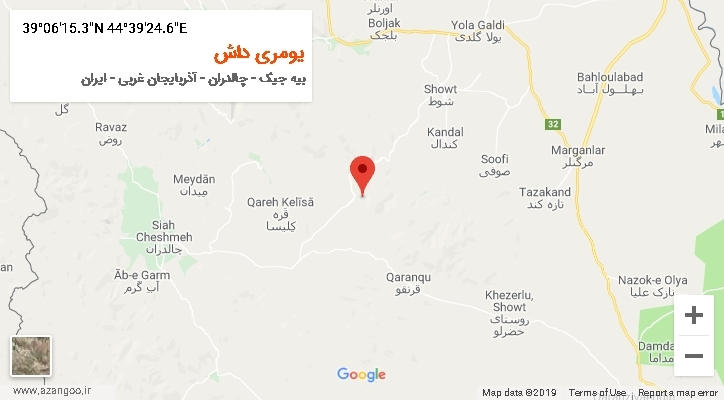 روستای یومری داش بر روی نقشه