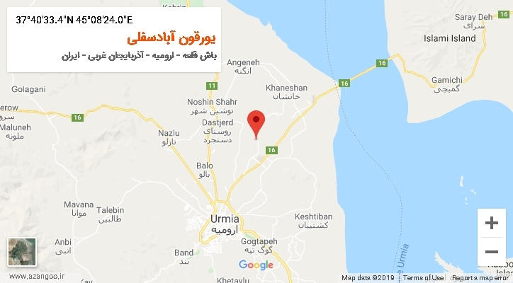 روستای یورقون آبادسفلی بر روی نقشه